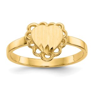 Open Back Heart Signet Ring