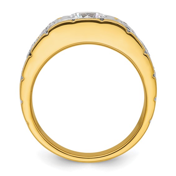 IBGoodman 14ktt 3/8 ct Lab Grown Diamond VS/SI+ G+ Semi Mount Men's Ring - Image 2