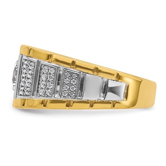 IBGoodman 14ktt 3/8 ct Lab Grown Diamond VS/SI+ G+ Semi Mount Men's Ring - Image 3