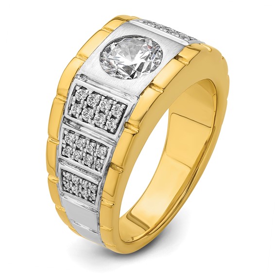 IBGoodman 14ktt 3/8 ct Lab Grown Diamond VS/SI+ G+ Semi Mount Men's Ring - Image 6