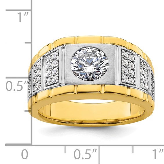 IBGoodman 14ktt 3/8 ct Lab Grown Diamond VS/SI+ G+ Semi Mount Men's Ring - Image 7