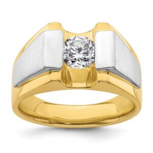 IBGoodman 14k Two-Tone Polished & Satin Men's Ring Mounting