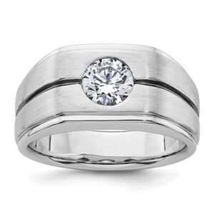 IBGoodman 14k White Gold w/ Black Rhodium Satin Men's Ring Mounting