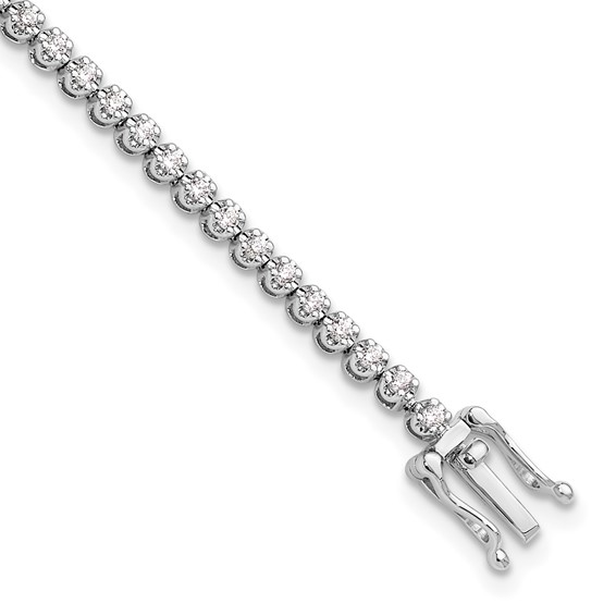 14kw 1ct Lab Grown Dia VS/SI+ G+ Comp Round Tennis Bracelet