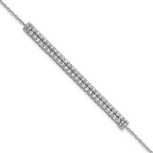 14kw 2 3/8 ct Lab Grown Dia VS/SI+ G+ Comp 6.5in w/ 1in ext Bracelet