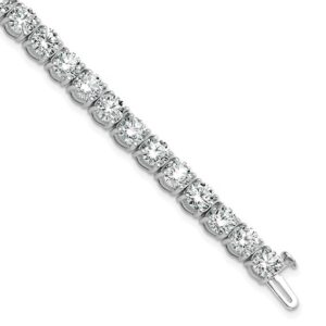 14k White Gold 16ct Lab Grown Dia VS+ F+ Complete Tennis Bracelet