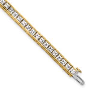 14k 10ct Lab Grown Dia VS/SI+ G+ Comp Princess Tennis Bracelet