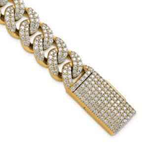 14k 11 3/8ct Lab Grown Dia VS/SI+ G+ Comp 4mm Pavé Cuban Link Bracelet