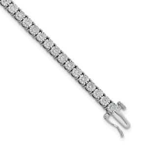 Sterling Silver 1ct Lab Grown Diamond VS/SI+ G+ Comp Tennis Bracelet