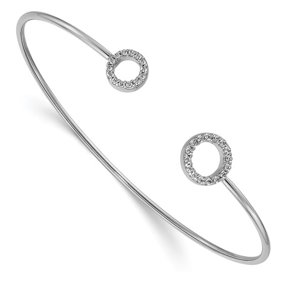 14kw 1/4ct Lab Grown Diamond VS/SI+ G+ Comp Circle Cuff Bangle