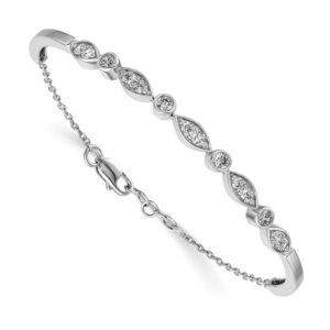 14kw 1ct Lab Grown Diamond VS/SI+ G+ Comp Bangle Bracelet