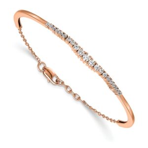 14kr 3/4ct Lab Grown Diamond VS/SI+ G+ Comp Graduated Bangle