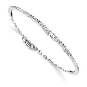 14kw 3/4ct Lab Grown Diamond VS/SI+ G+ Comp Graduated Bangle