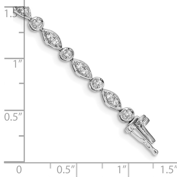 14kw 3/4ct Lab Grown Dia VS/SI+ G+ Comp 7in Fancy Bracelet - Image 3