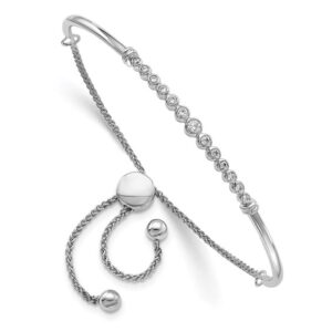 14kw 1/5ct Lab Grown Dia VS/SI+ G+ Comp Adjustable Bolo Bracelet