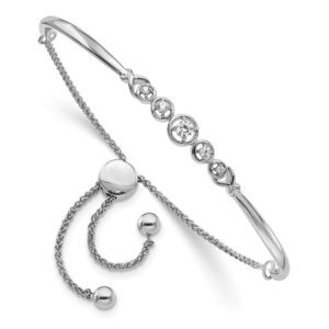 14kw 1/6ct Lab Grown Dia VS/SI+ G+ Comp Adjustable Bolo Bracelet