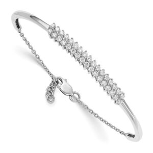 14kw 1ct Lab Grown Dia VS/SI+ G+ w/ .5in ext Comp Bangle Bracelet