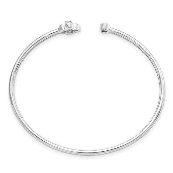 14kw 1/6ct Lab Grown Diamond VS/SI+ G+ Comp Floral Flexible Bangle - Image 2