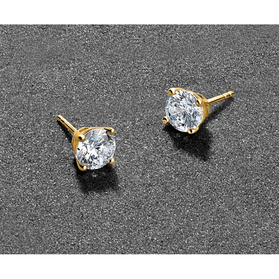 14ky 7ct Cert Lab Grown Diamond VS/SI+ G+ Round Comp Hvywt Earrings - Image 5