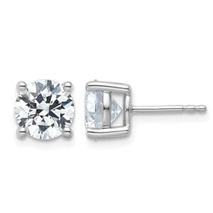 Plat 4ct Cert Lab Grown Diamond VS+ F+ Round Complete Stud Earrings