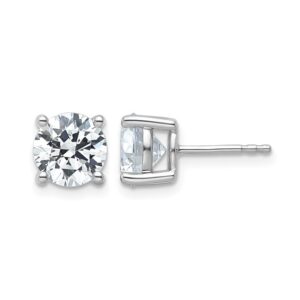 14kw 4ct Cert Lab Grown Dia VS/SI+ G+ Round Comp Heavyweight Earrings