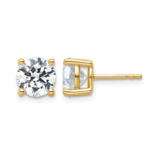 14ky 4ct Cert Lab Grown Dia VS/SI+ G+ Round Comp Heavyweight Earrings