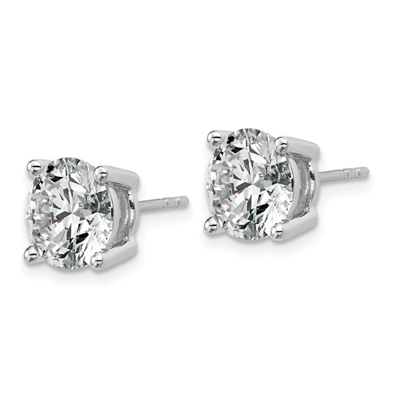 Plat 6ct Cert Lab Grown Diamond VS+ F+ Round Complete Stud Earrings - Image 2