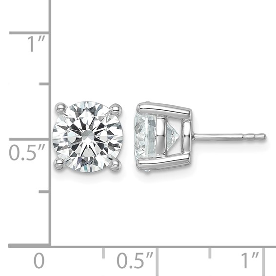 Plat 6ct Cert Lab Grown Diamond VS+ F+ Round Complete Stud Earrings - Image 5