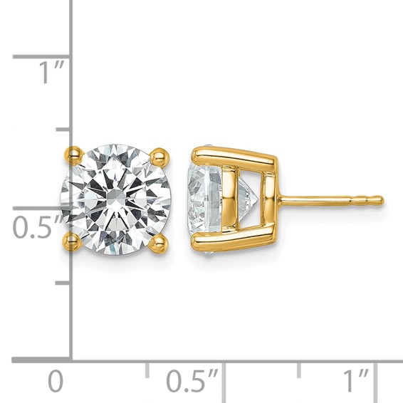 14ky 7ct Cert Lab Grown Diamond VS/SI+ G+ Round Comp Hvywt Earrings - Image 4