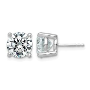14kw 6ct Lab Grown Diamond VS+ F+ Round Complete Lightweight Earrings