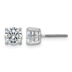 18kw 6ct Cert Lab Grown Diamond VS+ F+ Round Comp Screwback Earrings