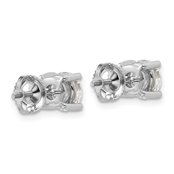18kw 6ct Cert Lab Grown Diamond VS+ F+ Round Comp Screwback Earrings - Image 3