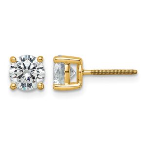 18ky 6ct Cert Lab Grown Diamond VS+ F+ Round Complete Screwback Earrings