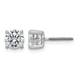 Plat 6ct Cert Lab Grown Diamond VS+ F+ Round Comp Screwback Earrings