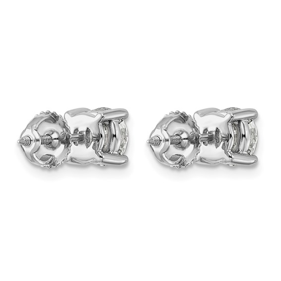Plat 6ct Cert Lab Grown Diamond VS+ F+ Round Comp Screwback Earrings - Image 3