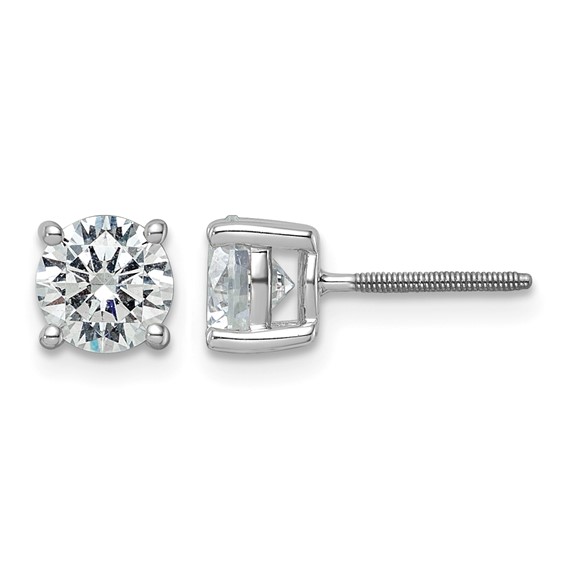 Plat 6ct Cert Lab Grown Diamond VS+ F+ Round Comp Screwback Earrings