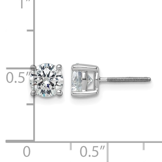 14kw 7ct Lab Grown Dia VS/SI+ G+ Comp Screwback Heavyweight Earrings - Image 4