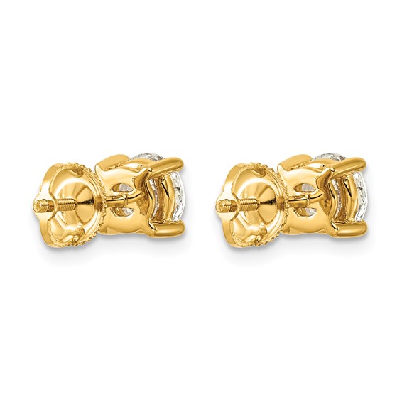 14ky 7ct Cert Lab Grown Dia VS+ F+ Comp Screwback Hvywt Earrings - Image 3
