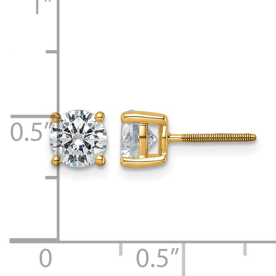 14ky 7ct Cert Lab Grown Dia VS+ F+ Comp Screwback Hvywt Earrings - Image 4