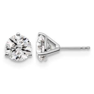 18kw 4ct Cert Lab Grown Diamond VS+ F+ Round Complete Stud Earrings