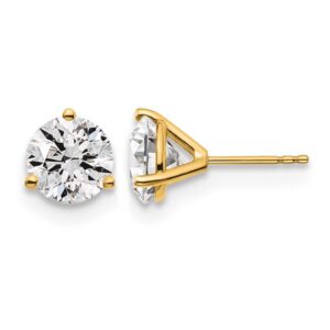 14ky 4ct Cert Lab Grown Diamond VS/SI+ G+ Round Complete Stud Earrings