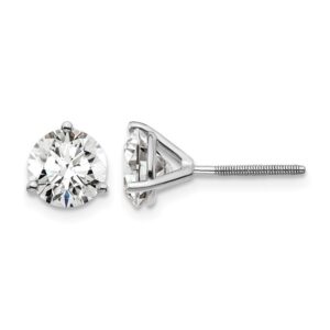 18kw 6ct Cert Lab Grown Diamond VS+ F+ Round Comp Screwback Earrings