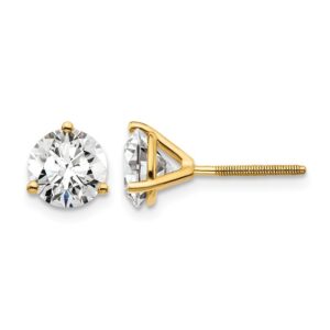 18k 6ct Cert Lab Grown Diamond VS+ F+ Round Comp Screwback Earrings