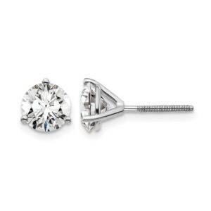 14kw 6ct Cert Lab Grown Diamond VS+ F+ Round Comp Screwback Earrings