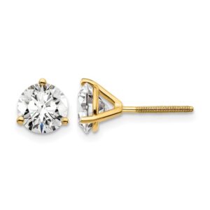 14ky 6ct Cert Lab Grown Diamond VS+ F+ Round Comp Screwback Earrings