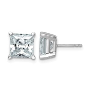 14kw 6ct Cert Lab Grown Dia VS+ F+ Princess Comp 4 Prong Stud Earrings