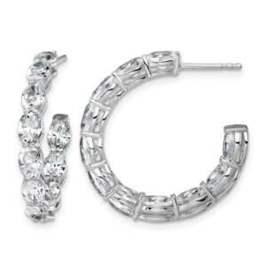14kw 5 1/2ct Lab Grown Diamond VS/SI+ G+ Comp Oval In/Out Hoop Earrings