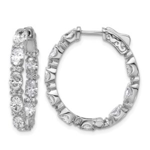 14kw 5ct Lab Grown Dia VS+ F+ Oval&Round Complete In/Out Hoop Earrings