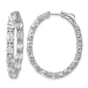14kw 8 5/8ct Lab Grown Dia VS+ F+ Oval&Round Comp In/Out Hoop Earrings