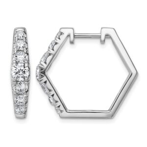 14kw 1 1/2ct Lab Grown Diamond VS+ F+ Complete Fashion Hoop Earrings